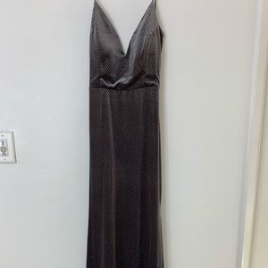 Gray low back sparkling dress